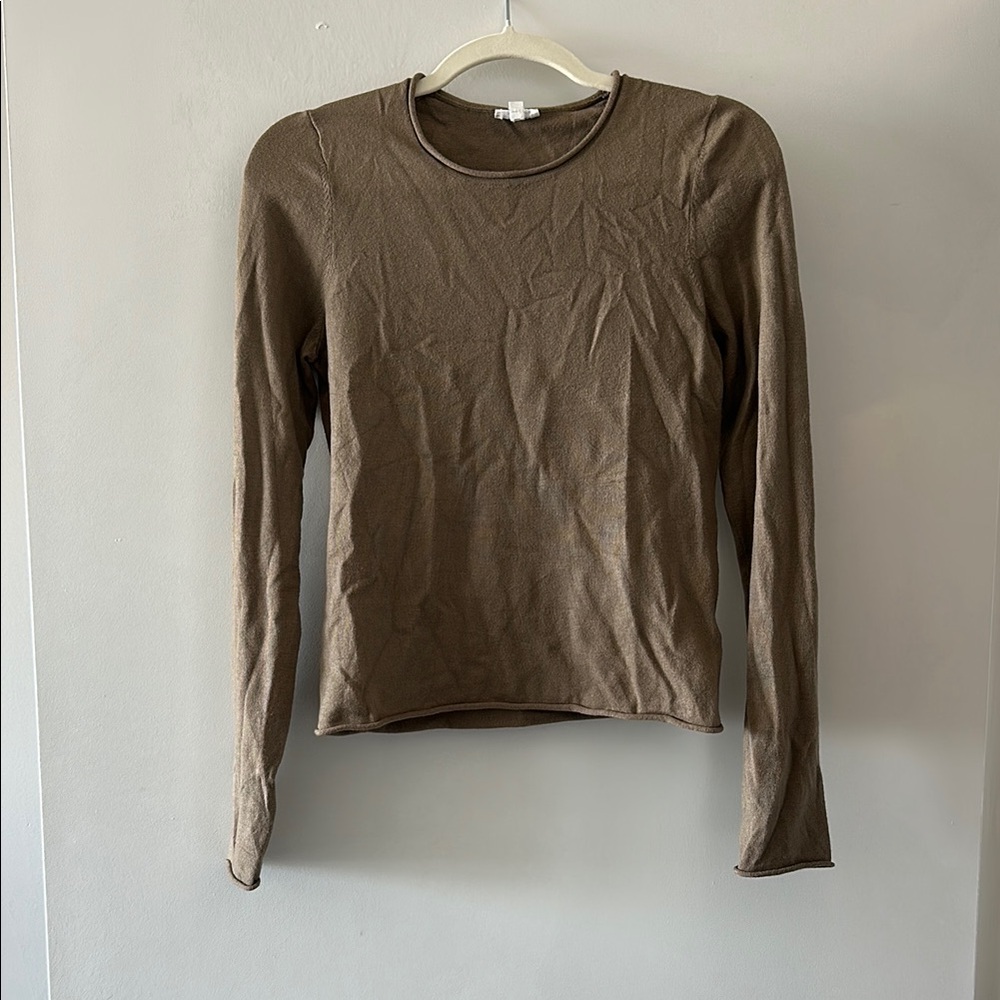 Splendid Brown/taupe Long Sleeve Women's Top